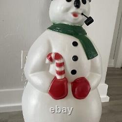 Blow Mold Frosty Snowman Pipe Top Hat Christmas Decoration General Foam Vtg 34