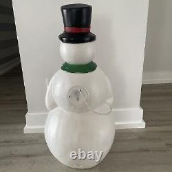 Blow Mold Frosty Snowman Pipe Top Hat Christmas Decoration General Foam Vtg 34