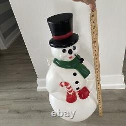 Blow Mold Frosty Snowman Pipe Top Hat Christmas Decoration General Foam Vtg 34