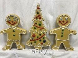 Blow Mold Gingerbread Christmas Collection Tree Girl And Boy Don Featherstone