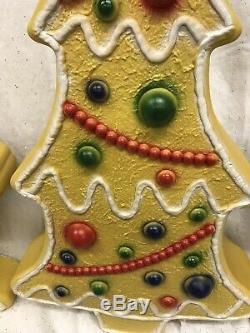 Blow Mold Gingerbread Christmas Collection Tree Girl And Boy Don Featherstone