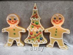 Blow Mold Gingerbread Collection Tree Girl Boy Colored Icing Don Featherstone