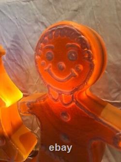 Blow Mold Gingerbread Collection Tree Girl Boy White Icing Don Featherstone