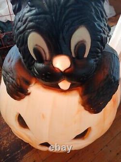 Blow Mold Halloween VTG 1994 TPI Black Cat Pumpkin 28 No Cord & Bulb RARE VTG