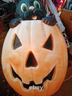 Blow Mold Halloween VTG 1994 TPI Black Cat Pumpkin 28 No Cord & Bulb RARE VTG