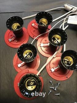 Blow Mold Light cords RED Plates full size Socket General Foam NEW LOT OF 6