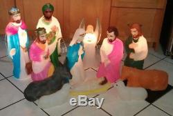 Blow Mold Nativity 12 Piece Mary Joseph Jesus Wisemen Cow Sheep Empire 18-22