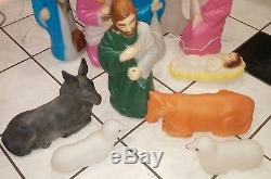 Blow Mold Nativity 12 Piece Mary Joseph Jesus Wisemen Cow Sheep Empire 18-22