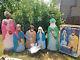 Blow Mold Nativity Life Size Rare 3 Wisemen Mary Joseph Jesus Lot 7pc New Lenox