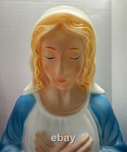 Blow Mold Nativity Set Mary Joseph Baby Jesus Christmas Yard Decoration Light Up