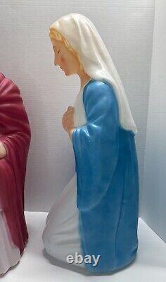 Blow Mold Nativity Set Mary Joseph Baby Jesus Christmas Yard Decoration Light Up