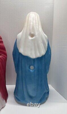 Blow Mold Nativity Set Mary Joseph Baby Jesus Christmas Yard Decoration Light Up