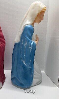 Blow Mold Nativity Set Mary Joseph Baby Jesus Christmas Yard Decoration Light Up