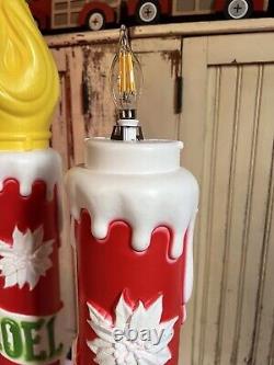 Blow Mold Noel Christmas Candles General Foam New Stock Pair 38 Inches Tall