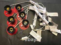 Blow Mold Replacement Light cords RED Plates Socket General Foam NEW LOT OF 6