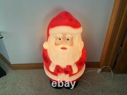 Blow Mold SANTA CLAUS JOLLY 31 UNION Plastic Lighted 814