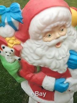 Blow Mold Santa Claus Christmas Stocking 42 Lighted Vintage TOYS RARE
