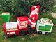 Blow Mold Santa Claus Red Train Tender Smoke Stack Rare