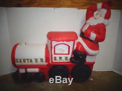Blow Mold Santa Claus Train ChristmasEmpire Holiday Yard Decoration RARE PIECE