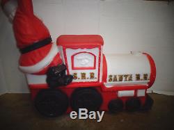 Blow Mold Santa Claus Train ChristmasEmpire Holiday Yard Decoration RARE PIECE
