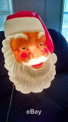 Blow Mold Santa Face Large Lighted Blow Mold, with Cord