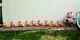 Blow Mold Santa Noel Sleigh And 9 Flying Reindeer About 30 Feet Long
