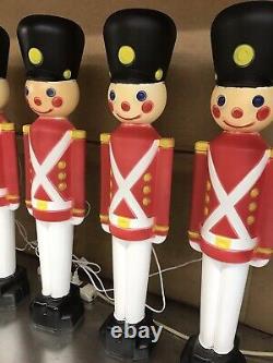 Blow Mold Toy Soldiers Light Up General Foam Nostalgic Christmas 30 Lot of 6