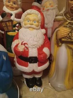 Blow mold lot TPI Mrs Claus Santa Christmas snowman rabbit 3 wise men nativity