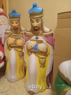 Blow mold lot TPI Mrs Claus Santa Christmas snowman rabbit 3 wise men nativity