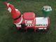 Blow Mold Red Train With Santa