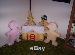 Blowmold Gingerbread Man Set 5 PIECES 3 Diff Gingerbread Don Featherstone