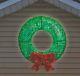 Bright 36 Led Green Wreath Red Tinsel Reflective Bow Christmas Yard Roof Decor