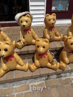 Bulk Lot Of 7 Vintage Christmas Blow Mold Union Teddy Bear Works 17.5 H Toy Bulk Lot Of 7 Vintage Christmas Blow Mold Union Teddy Bear Works 17.5 H Toy