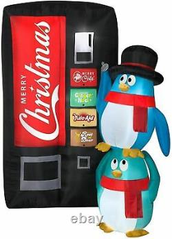 CHRISTMAS 6.5 Ft PENGUIN SODA MACHINE Airblown Inflatable YARD DECORATION