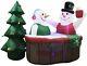 Christmas 7 Ft Snowman Couple In Hot Tub Airblown Lighted Yard Inflatable