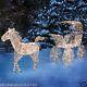 Christmas Lighted Horse & Carriage Sleigh Ice Crystal Holiday Yard Decor