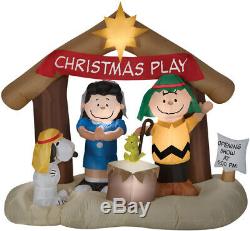 CHRISTMAS PEANUTS SNOOPY CHARLIE BROWN NATIVITY SCENE 6 FT Airblown Inflatable