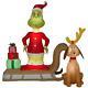 Christmas Santa Dr Seuss Grinch & Max Sled Sleigh Airblown Inflatable Gemmy