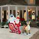 Christmas Santa Rudolph Bumble Sleigh Sled 8 Ft Airblown Inflatable Gemmy