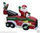 Christmas Santa Snowman Fire Truck Airblown Inflatable Prop Yard Decor