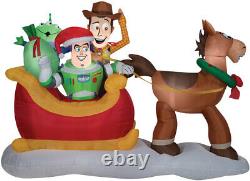 CHRISTMAS Toy Story Woody & BUZZ SLED SLEIGH Airblown Inflatable yard decoration