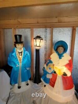 Carolers Dickens Victorian 3 Pc Blow Mold Christmas Yard Vintage 3840 HUGE