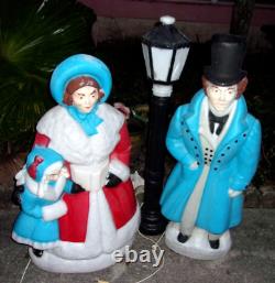 Carolers Dickens Victorian 3 Pc Blow Mold Christmas Yard Vintage 3840 HUGE