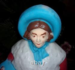 Carolers Dickens Victorian 3 Pc Blow Mold Christmas Yard Vintage 3840 HUGE