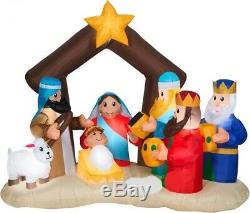 Christmas 6.5 Ft Nativity Scene Jesus 3 Wisemen Airblown Inflatable Yard Gemmy
