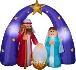Christmas 6.5 Ft Nativity Scene Jesus Mixed Media Airblown Inflatable Yard Gemmy