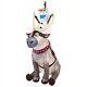 Christmas 7.5 Gemmy Lighted Frozen Olaf & Sven Airblown Inflatable Yard Decor