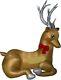 Christmas 8.5 Ft Santa Reindeer Mixed Media Airblown Inflatable Yard Gemmy