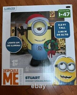 Christmas 9.5 ft Giant Airblown Inflatable Lighted Despicable Me Stuart 2017