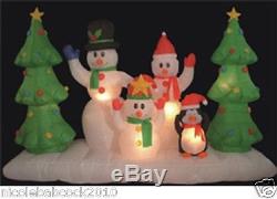 Christmas 94 Snowman Family Tree Penguin Airblown Inflatable Lighted Yard Decor